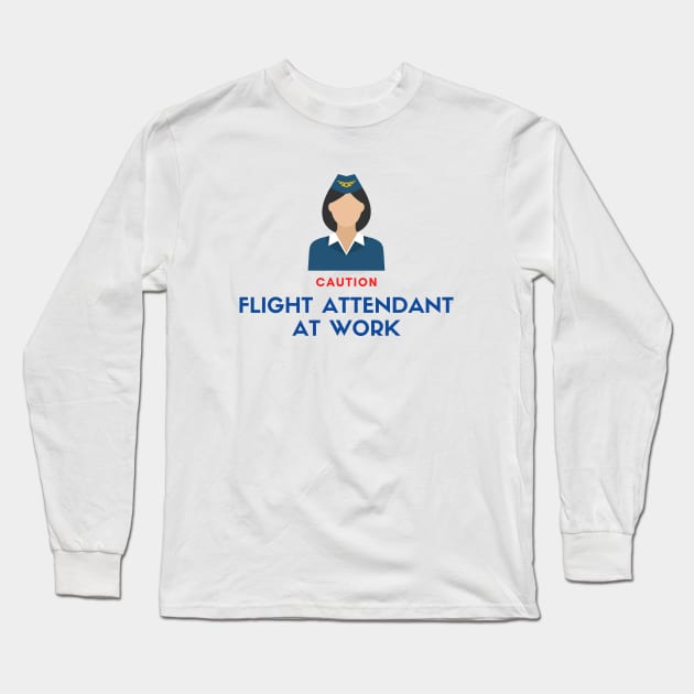 Flight Attentant at Work Long Sleeve T-Shirt by Jetmike